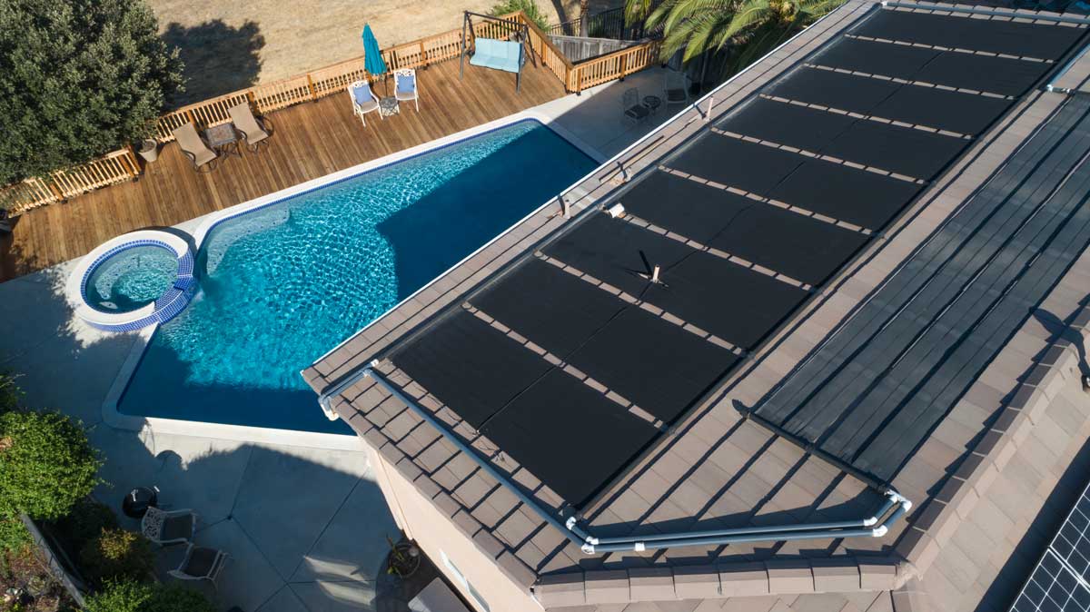 Solar pool heating