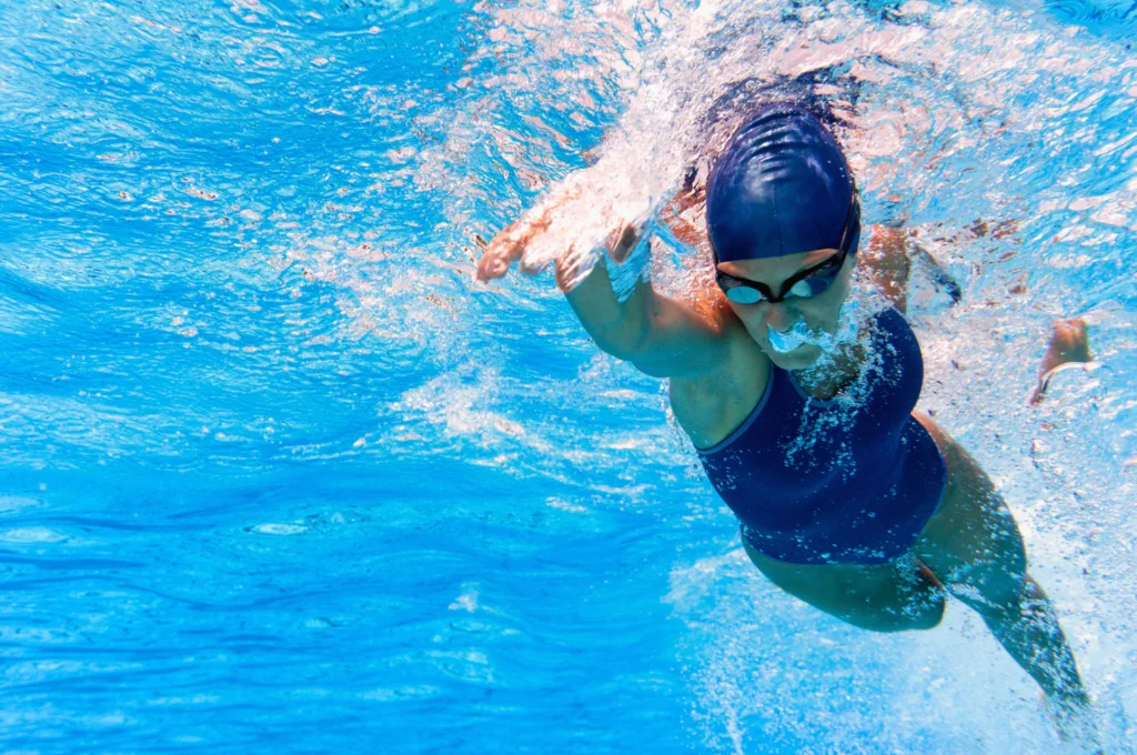 Underwater image of swimmer in action
