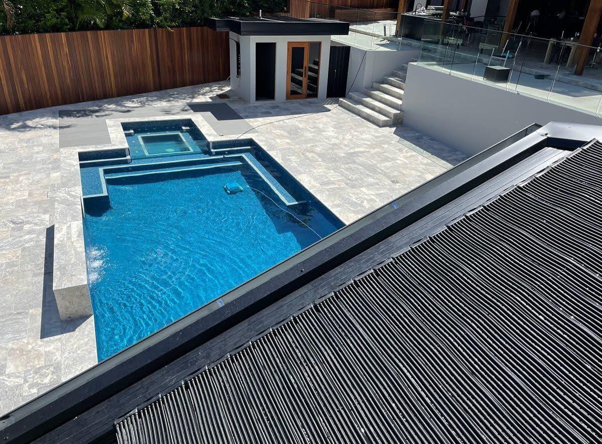 Solar heating for a swimming pool in the Gold Coast.