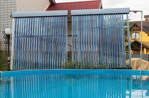 swimming pool heating for a backyard pool